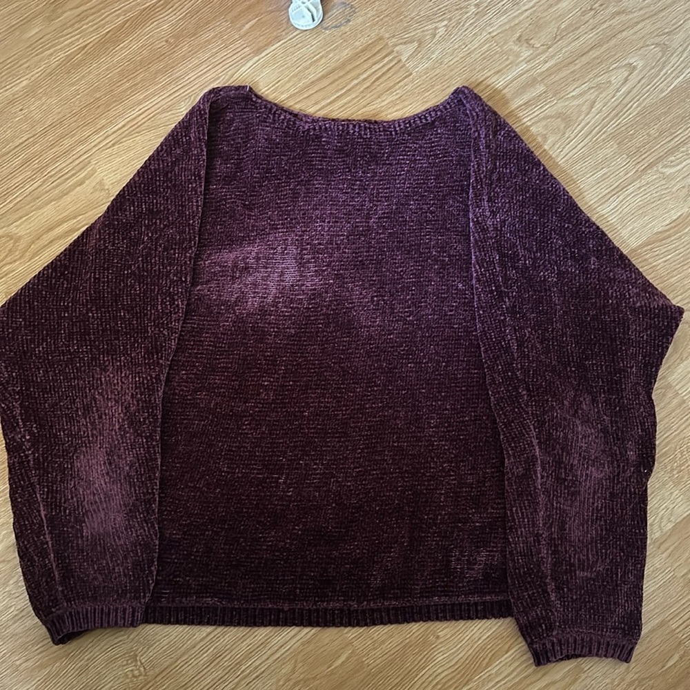 Maroon Velvet Sweater